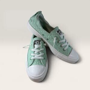 Converse Chuck Taylor All Star Shoreline Crochet Slip On Mint Green Womens 8.5